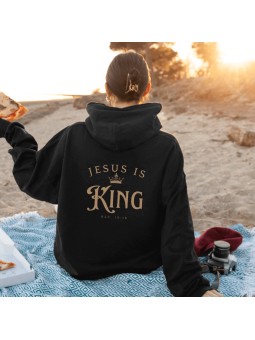 Jésus est Roi Hoodie | Puissant Verset de l'Apocalypse dans le Dos