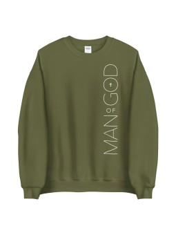 Man of God Sweatshirt | Bold Vertical Design with Modern Chic Cross