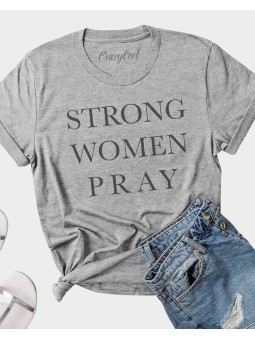 Strong woman prays